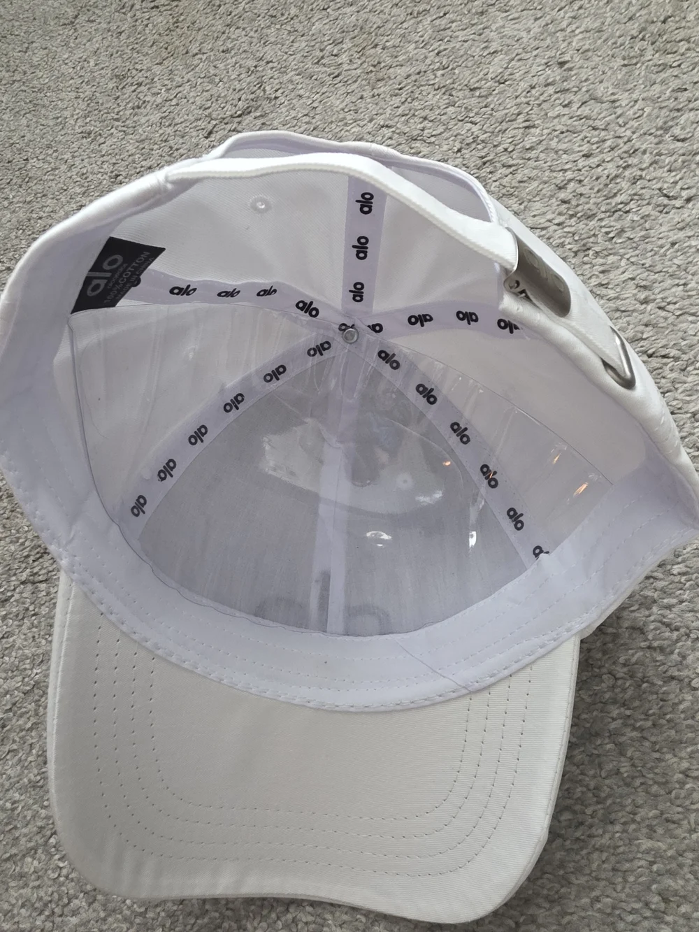 ALO Yoga White Hat with Black Logo